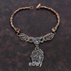 Chrysanthemum Copper Gift For Briedsmaid Wire Wrapped Chain Necklace 18.0