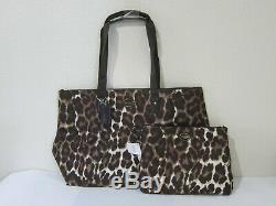 Coach OCELOT LEOPARD Getaway Nylon Large PACKABLE Travel Weekender Bag 77405 set