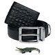 Combo Black Wallet+belt For Men Real Alligator Crocodile Leather Skin Xmas Gift
