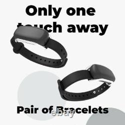 Couples Bond Touch Black Bracelets His Hers Gift Set PAIR Grow Closer Together
