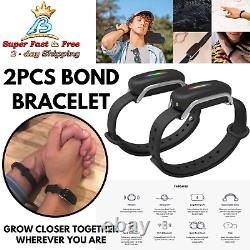 Couples Bond Touch Black Bracelets His Hers Gift Set Pair Grow Closer Together
