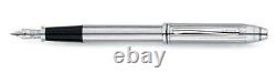 Cross Townsend Polished Chrome Fountain Pen Fine Point Nib $250 Christmas Gift