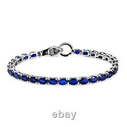 Ct 13.9 925 Sterling Silver Blue Black Spinel Tennis Bracelet Gift Size 7.25