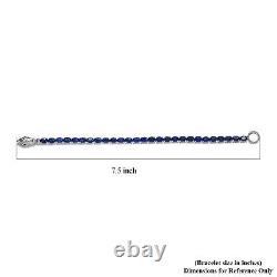Ct 13.9 925 Sterling Silver Blue Black Spinel Tennis Bracelet Gift Size 7.25