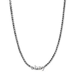 Ct 3 Necklace 925 Silver Platinum Plated Black Natural Diamond Tennis Size 20