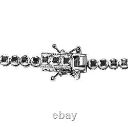 Ct 3 Necklace 925 Silver Platinum Plated Black Natural Diamond Tennis Size 20