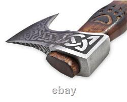 Custom Handmade Corbon Steel Celtic Viking Axe (perfect Christmas Gift For Him)