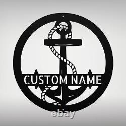Customized Anchor Metal Wall Art Sign Home Decor Sings Birthday Christmas Gifts