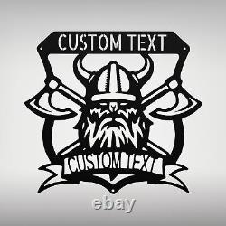 Customized Battle Viking Metal Wall Art Sign Home Decor Signs Christmas Gifts