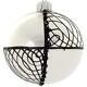 (d) Black & White 4-pc Round Holiday Ornament Set, Christmas Tree Decoration