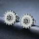 Daisy Cluster Stud Engagement Wedding Earrings 14k White Gold 1.1ct Vvs1 Diamond