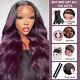 Deep Purple Ombre Body Wave Wig 13x4 Lace Front Human Hair Wigs Christmas Gifts