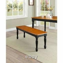 Dining Bench Farmhouse Modern Country Solid Wood Black Oak Color Christmas Gift