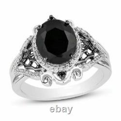 Disney Treasures Nightmare Christmas Black Onyx Silver Women Gift Wife Her Ring