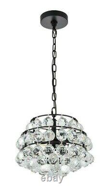 Elegant Modern Crystal Chandelier Ceiling Light Pendant Fixture Lighting Black