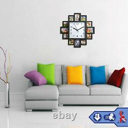 Family Love Picture Wall Clock 12 Multi Photo Frame Gift Home Decor Modern Fun