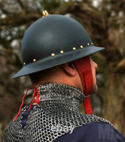 Fantasy Helmet Sca Larp Christmas Gifts Medieval Armor Helmet with brass detail