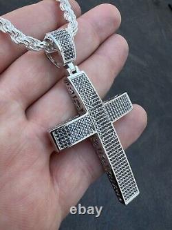 Father Day Gift Classy Cross Pendant Simulated Diamond Pendant 925 Silver