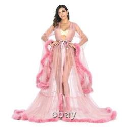 Feather Robe Sexy Night Gown Bridal Burlesque Vintage Lingerie Christmas Gift