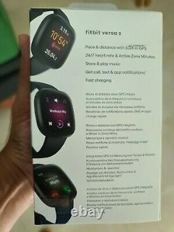 Fitbit Versa 3 Activity Tracker Black/Black Aluminum, Perfect Christmas gift