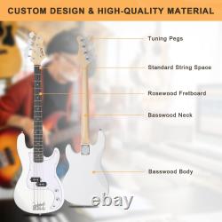 GLARRY 4 String Electric Bass Guitar with Amp Black Beginner Kit Christmas Gift