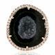 Geode Gemstone Ring Pave Diamond 18k Rose Gold Handmade Jewelry Xmas Gift