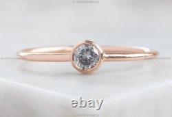 Gift For Her 14k Gold Diamond No Stone Salt & Pepper Statement Birthday Ring