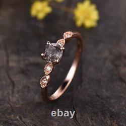 Gift For Her 14k Gold Rutilated Quartz Diamond Engagement Victorian Wedding Ring