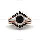 Gift For Her 14k Rose Gold Onyx Diamond Engagement Statement Wedding Ring
