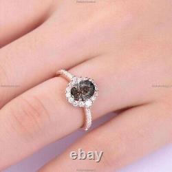 Gift For Her 14k Rose Gold Rutilated Quartz Diamond Unique Promise Wedding Ring