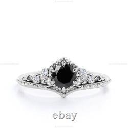 Gift For Her 14k White Gold Spinal Diamond Engagement Victorian Wedding Ring