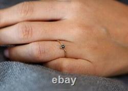 Gift For Her 14k Yellow Gold Natural Diamond Promise Band Birthday Ring