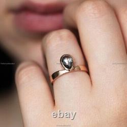 Gift For Her 14k Yellow Gold Natural Diamond Salt Pepper Art Deco Birthday Ring