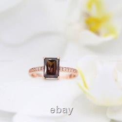 Gift For Her 14k Yellow Gold Topaz Diamond Statement Art Deco Wedding Ring