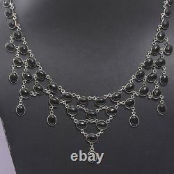 Gift For Her Sterling Silver Black Onyx Gemstone Jewelry Chain Necklace 10488