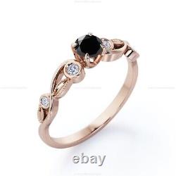 Gift For Mom Stackable Fine Birthday Ring 14k Rose Gold Spinal Diamond Gemstone