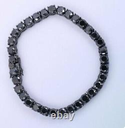 Gift Men's 4Ct Lab-Created Black Diamond Tennis Bracelet 14K Black Gold over 925