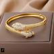 Gift For Her 6 Ct Simulated Diamond Snake Bracelet Bangle 925 Silver Gold Plated