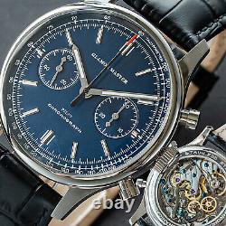 Glamor Master 40mm SWAN NECK Chronograph Mechanical Watch SEAGULL 1963 BLUE