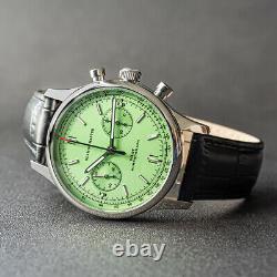 Glamor Master 40mm SWAN NECK Chronograph Mechanical Watch SEAGULL 1963 Green
