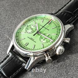 Glamor Master 40mm SWAN NECK Chronograph Mechanical Watch SEAGULL 1963 Green