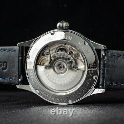 Glamor Master 41mm Enamel 29½ Moon Phase Mechanical Watch Seagull 1963 Silver