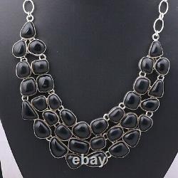 Good Friday Gift Onyx Gemstone Black Necklace 925 Sterling Silver Jewelry 17324