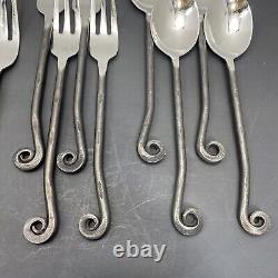 Gourmet Settings GS Treble Clef 18/10 Stainless Flatware Forks &Spoons 12 Pcs
