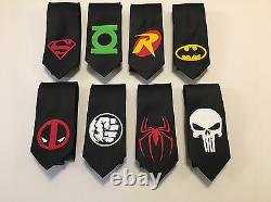 Great Collection 8 Superheroes Neckties, Gift Ideas For Christmas, Birthday