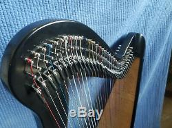 HB Professional 34 Strings Black Design Lever Harp Antique Christmas Gift