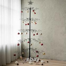 HOHIYA Ornament Display Stand Tree Wrought Iron Christmas Gift 84inch (Black)