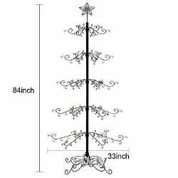 HOHIYA Ornament Display Stand Tree Wrought Iron Christmas Gift 84inch (Black)