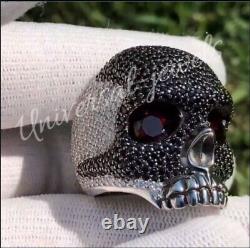 Halloween Gift Skeleton 5.2ct Black & White Cubic Zirconia Men's 3D Rapper Ring