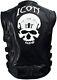 Halloween Icon Skull Motorcycle Black Funny Gift Biker's Men's Leather Vest